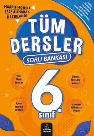 4 Element Yayınları 6. Sınıf Tüm Dersler Soru Bankası