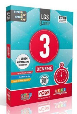Nego Yayınları 8. Sınıf LGS 3 Lü Paket Deneme Kitabı 1.Dönem