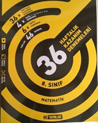 8.Sınıf LGS Matematik 36 Haftalık Kazanım Denemeleri Hız Yayınları