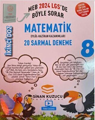 2024 LGS Matematik Sarmal Branş Denemesi İkinci Doz Sinan Kuzucu Yayınları