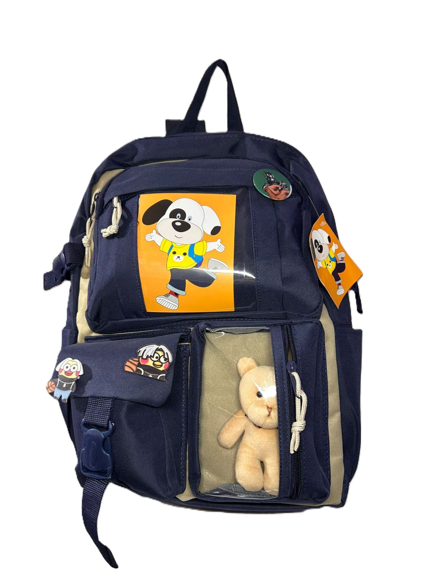 RELAXION Kore Tarzı Çocuk Sırt Çantası – Lacivert & Bej