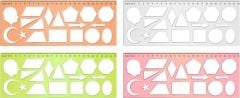 Hatas 02285 Geometrik Şekiller Şablonu 25 Cm. Atatürklü Renksiz
