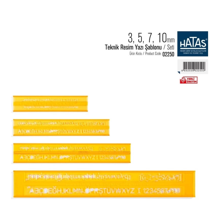 Hatas 02250 Teknik Resim Yazı Seti 3-5-7-10 Mm. ( Takım )
