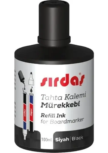 Sırdaş Beyaz Tahta Kalem Mürekkebi 100 Ml. Siyah