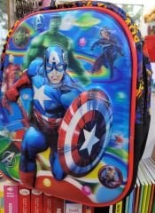 Kaptan Amerika Kapartmalı Anaokulu Çantası