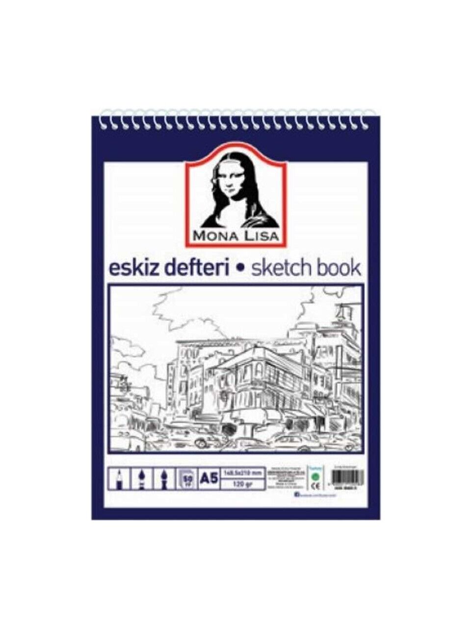 Mona Lisa Eskiz Defteri A5 50 Yaprak 148 x 210 mm 120 gr. Renk Bilgisi Yok
