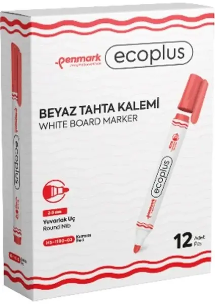 Penmark Tahta Kalemi 12ECOPLUS kırmızı