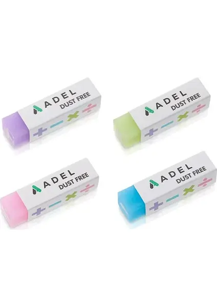 Adel Dust Free Silgi Toz Bırakmayan Yumuşak Doku Ergonomik Tasarım 4 Renk Seçeneği (1 Adet)
