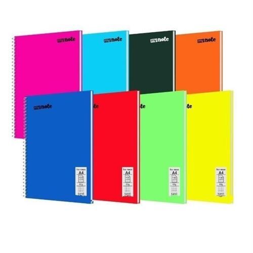 8690345880379 FLEX NEON DEFTER A4 PP KAPAK SPİRALLİ 40 YP KARELİ 12 Lİ MFXNE-A440-K