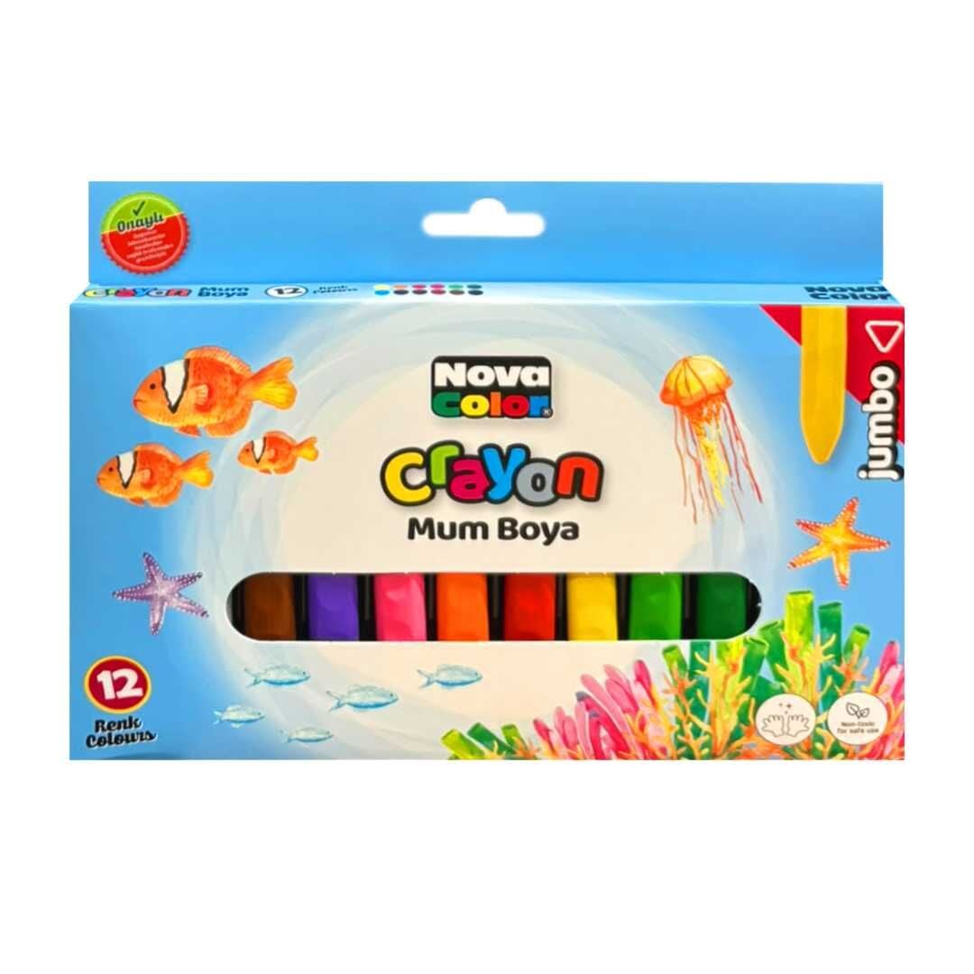 NOVA COLOR KURU PASTEL MUM BOYA JUMBO 12 RENK