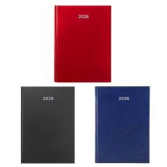 MCOLOR AJANDA 2026 14x20 DİKİŞLİ CİLT BEZLİ ÇİZGİLİ SİYAH-LACİVERT-BORDO