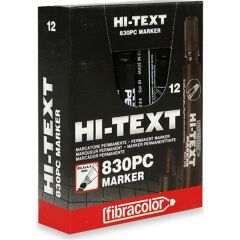 HI-TEXT MARKÖR KESİK UÇ 830-PC SİYAH 12 Lİ