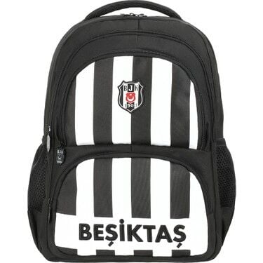 BEŞİKTAŞ LİSANSLI ME ÇANTA NAKIŞ DETAYLI ÇUBUKLU OKUL ÇANTASI