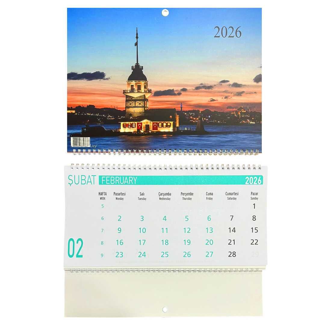 LİZ DENİZCİ TAKVİMİ 2026 TKV-GMC2 SPİRALLİ 33x24 MANZARA 3 AYLIK