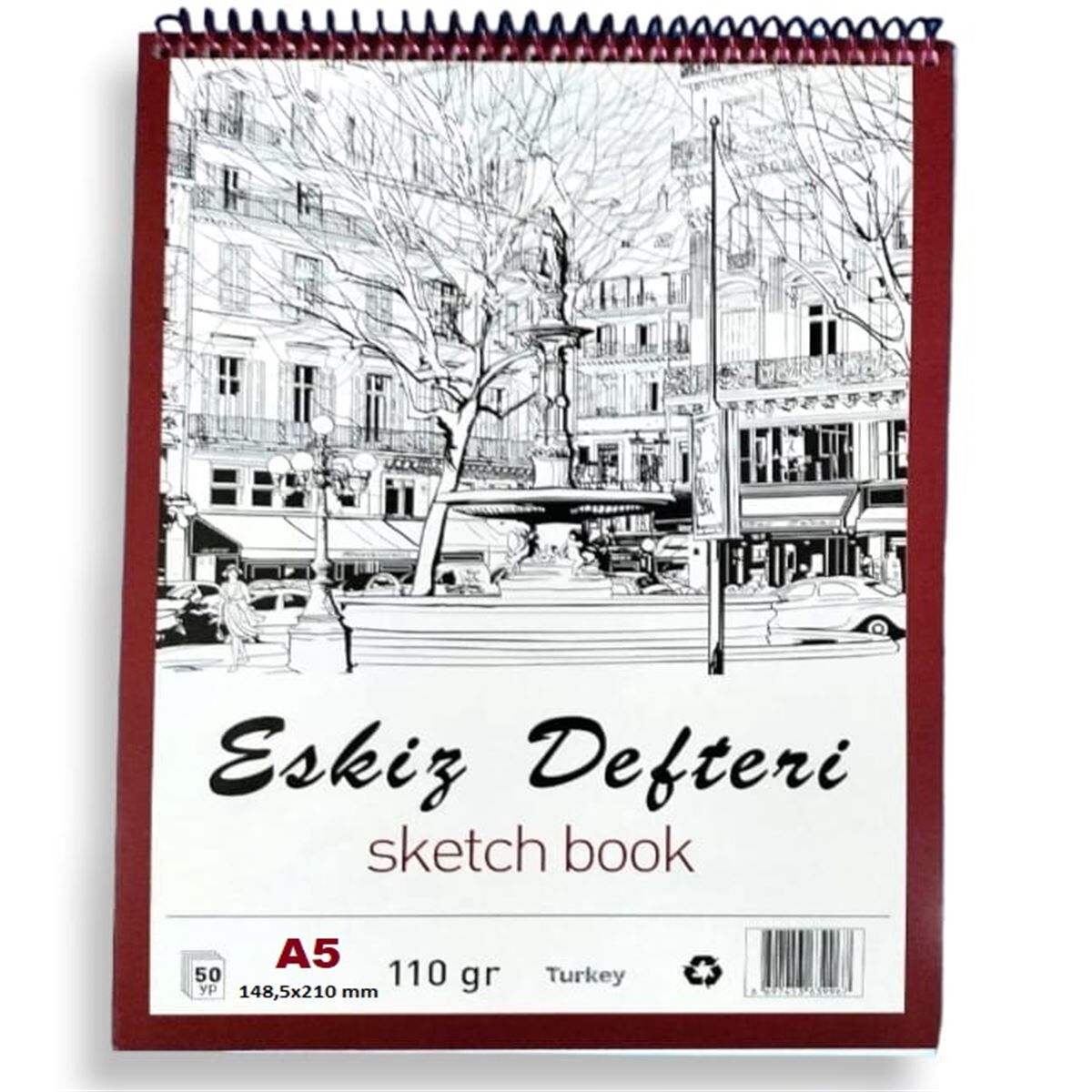 MCOLOR ESKİZ DEFTERİ A5 ÜSTTEN SPİRALLİ 110 GR 50 YP