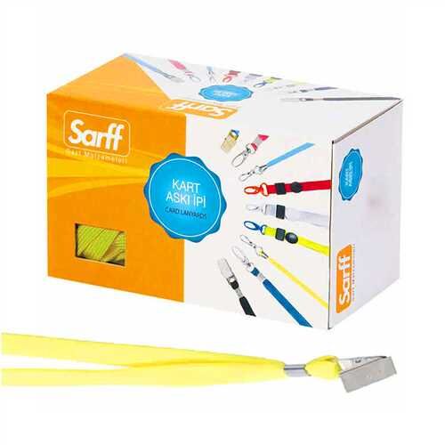 SARFF YAKA KART ASKI İPİ METAL KLİPSLİ SARI 5li